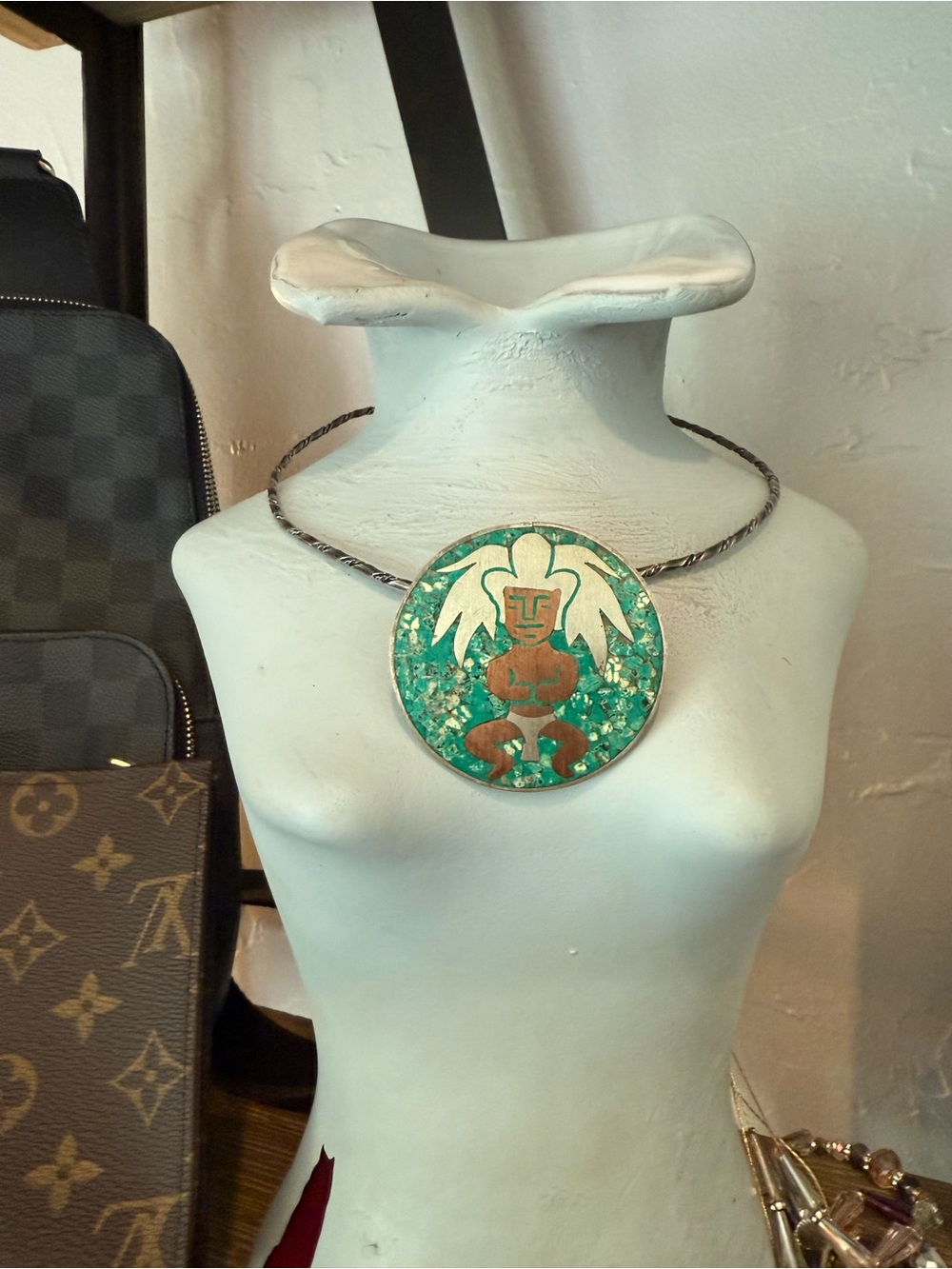 Vintage Mexican Sterling Silver Pendant Necklace